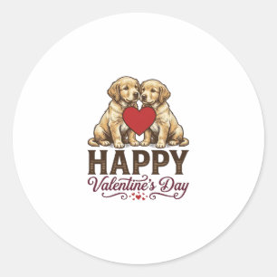 Adesivo Golden Retriever Feliz Dia dos Namorados