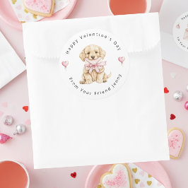 Adesivo Golden Retriever Puppy Valentine's Day Kids
