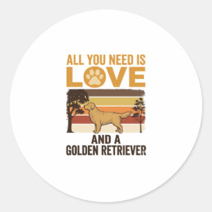 Adesivo Golden Retriever Tudo o que Você Precisa é Amor Vi