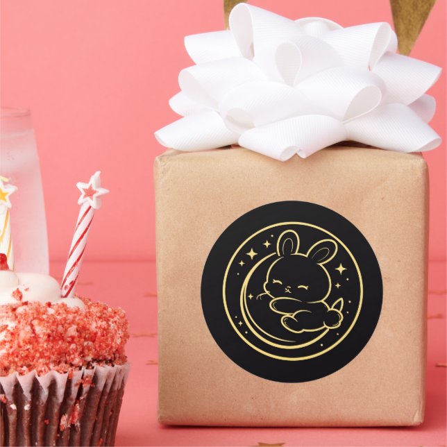 Adesivo Golden Sleeping Bunny Moon Sticker (Festa)
