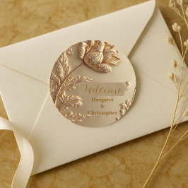 Adesivo Golden Tulip Ornate Welcome Floral Motifs Wedding 