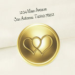 Adesivo Golden Two Hearts Intertwined Wedding<br><div class="desc">Golden Two Hearts Intertwined  Wedding Designed by Carrie Fink.  Printed and shipped by Zazzle or their partners.</div>