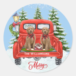 Adesivo Goldendoodle Bonito Puppies Vintage Caminhão Verme