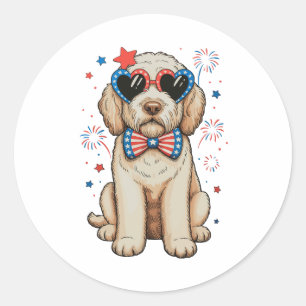 Adesivo Goldendoodle Cão 250º Aniversário Patriótico