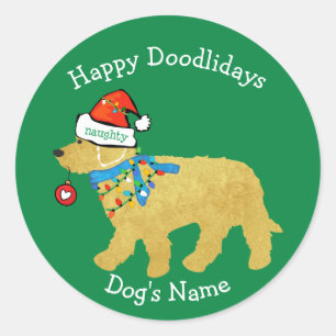 Adesivo Goldendoodle de Natal Perfeito