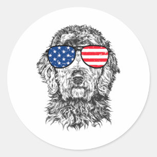 Adesivo Goldendoodle Doodle Cachorro Patriótico EUA 4 De J