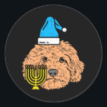 Adesivo Goldendoodle Menorah Animal Judeu Cão Pet<br><div class="desc">Goldendoodle Menorah Animal Judeu Cão Pet</div>