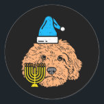 Adesivo Goldendoodle Menorah Animal Judeu Cão Pet<br><div class="desc">Goldendoodle Menorah Animal Judeu Cão Pet</div>