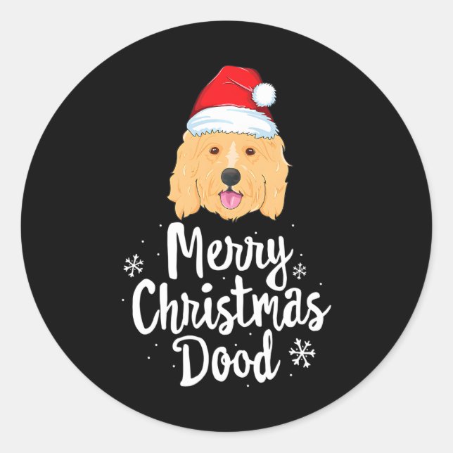 Adesivo Goldendoodle Natal Feliz Cachorro de Natal (Frente)