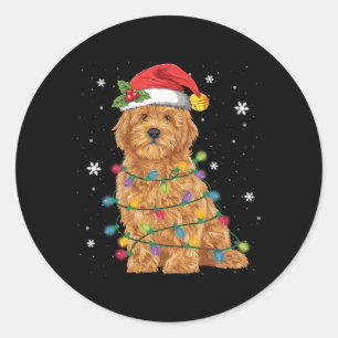 Adesivo Goldendoodle Papais noeis Luzes de Fada Pajama