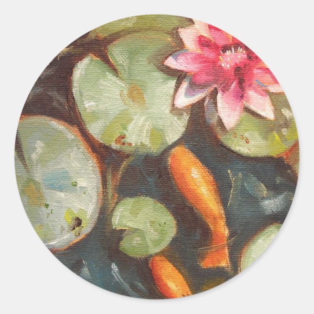 Adesivo Goldfish Koi Pond Water Lily (Frente)