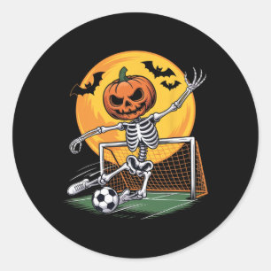 Adesivo Goleiro de Esqueleto de Abóbora Futebol Halloween