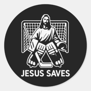 Adesivo Goleiro de Hóquei Jesus Salva Cristão Hoc
