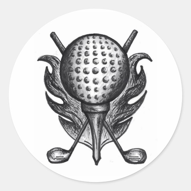 Adesivo Golf Ball Clusters e Teerão Golfistas Stickers (Frente)