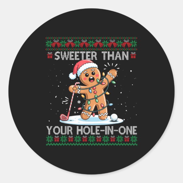 Adesivo Golf Christmas Gingerbread Sweeter Than Your Hole- (Frente)