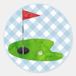Adesivo Golf Course Xadrez Blue White Preppy Country Club