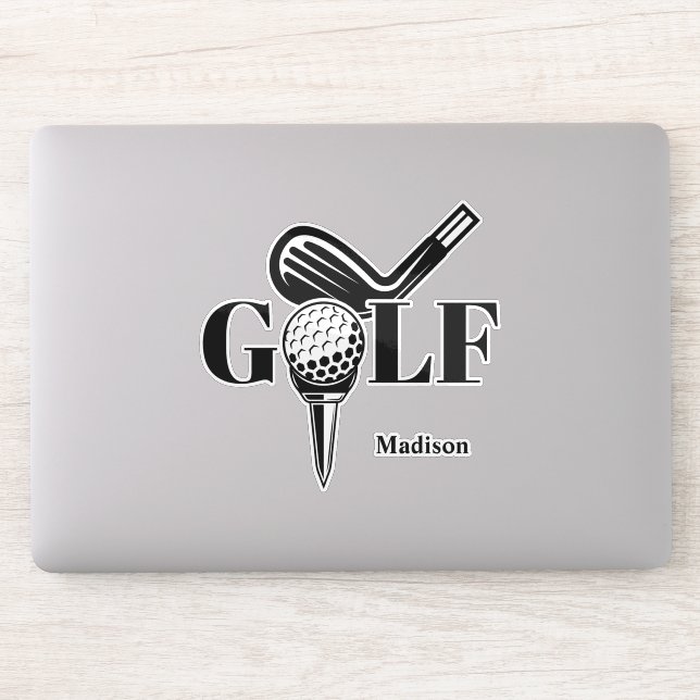 Adesivo Golf de Nome Personalizado (Computador)