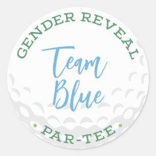 Adesivo Golf Gender Reveal Par-Tee Stickers - Team Blue