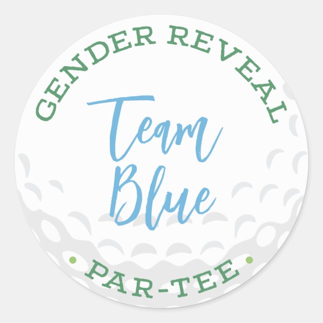 Adesivo Golf Gender Reveal Par-Tee Stickers - Team Blue (Frente)