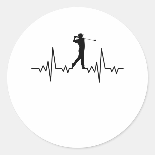 Adesivo GOLF HEARTBEAT Golfing Mulheres Homens Crianças (Frente)