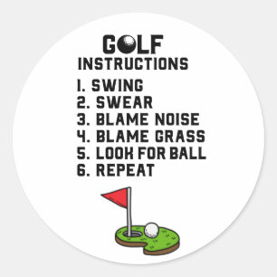 Adesivo Golf Instruction Swing Sweat Flag hole on green