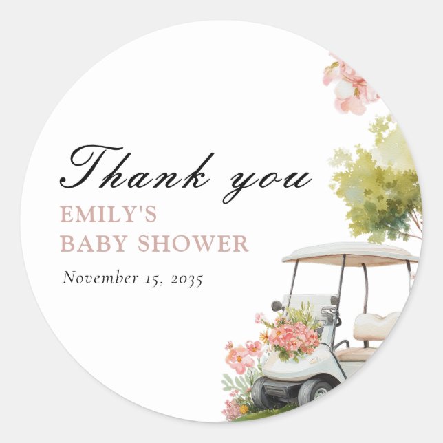 Adesivo Golf Let's Par-tee Girl Baby Shower (Frente)