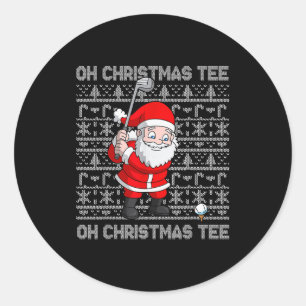 Adesivo Golf Oh Natal Camiseta Papai Noel Golfista Jogando