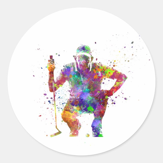 Adesivo Golf player in watercolor (Frente)