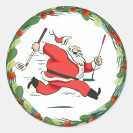 Adesivo GOLF SANTA Claus Golfer para a festa de Natal