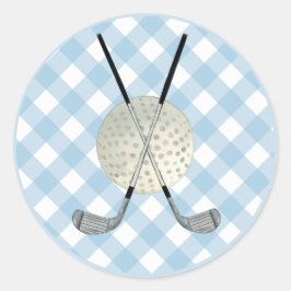 Adesivo Golf Xadrez Blue White Preppy Country Club