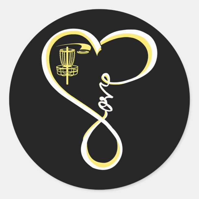 Adesivo Golfe de Disco Bonito Adoro disco Golf Amarelo (Frente)