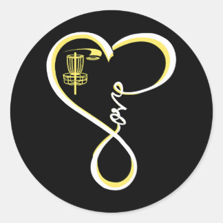 Adesivo Golfe de Disco Bonito Adoro disco Golf Amarelo