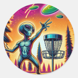 Adesivo Golfe de Disco de Alienígena Extraterrestre