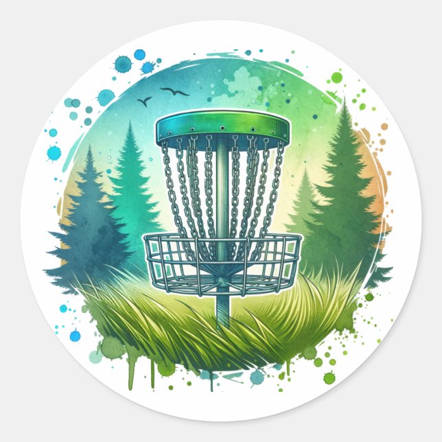 Adesivo Golfe de Disco Verde e Azul em Ambiente (Frente)