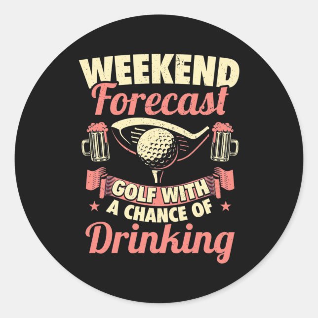 Adesivo Golfe De Previsão De Fim De Semana Com Possibilida (Frente)