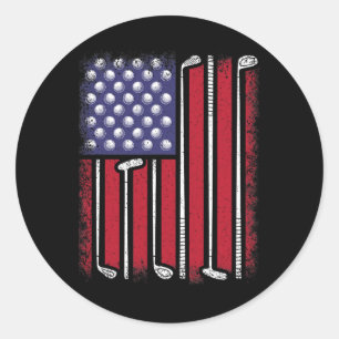 Adesivo Golfe Engraçado Bandeira Americana Golf Player Vin