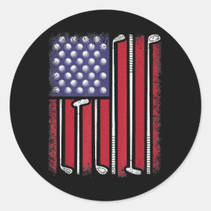 Adesivo Golfe Engraçado Bandeira Americana Golf Player Vin