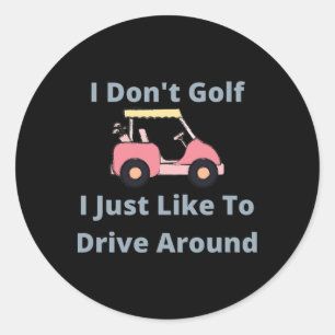 Adesivo Golfe Engraçado Presente No Carrinho De Golfe Pret