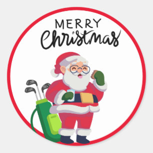 Adesivo Golfe Feliz Natal com golfe de Papai Noel