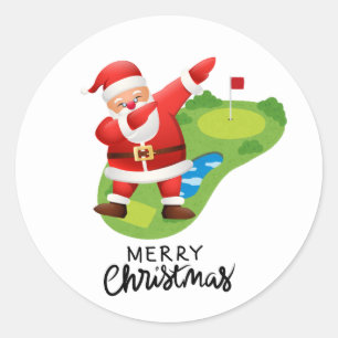Adesivo Golfe Feliz Natal com golfe de Papai Noel