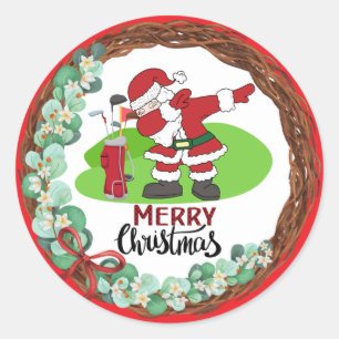 Adesivo Golfe Feliz Natal com golfe de Papai Noel
