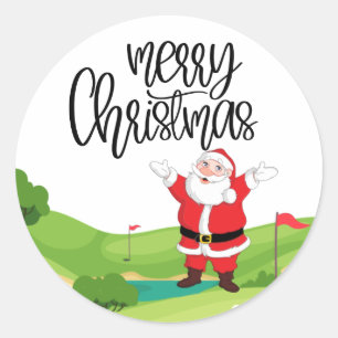 Adesivo Golfe Feliz Natal com Papai Noel na bandeira