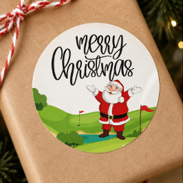 Adesivo Golfe Feliz Natal com Papai Noel na bandeira