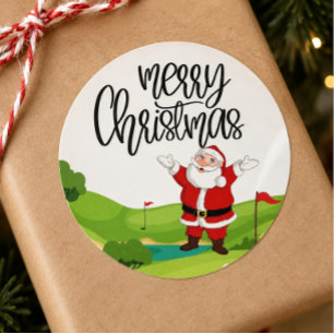 Adesivo Golfe Feliz Natal com Papai Noel na bandeira