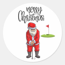 Adesivo Golfe Feliz Natal com Papai Noel na bandeira