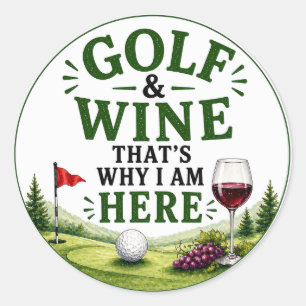 Adesivo Golfe Golfe e Vinho é por isso que estou aqui