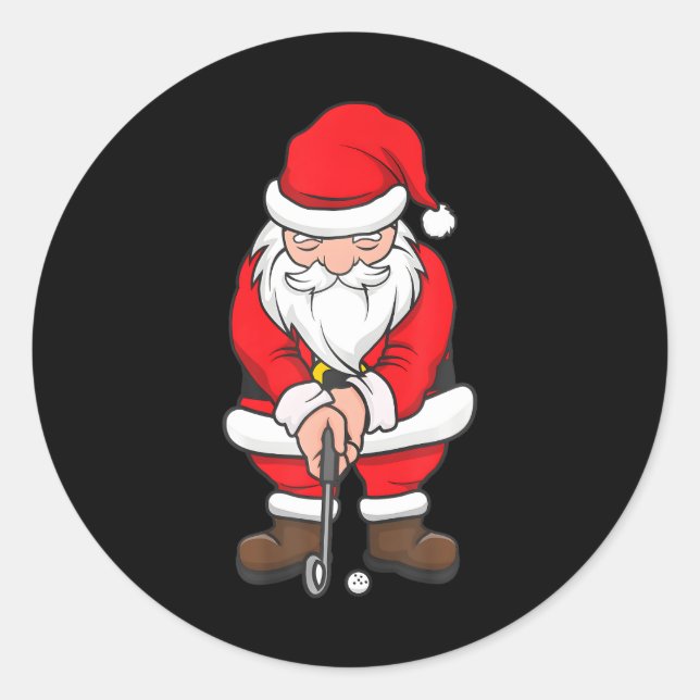 Adesivo Golfe Natal Papai Noel Nadando Golfe Engraçado (Frente)