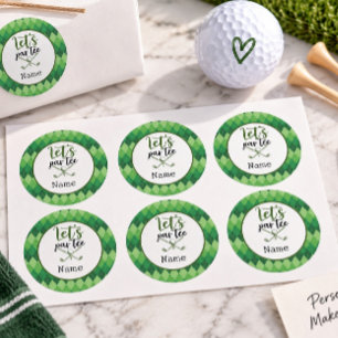 Adesivo Golfe Vamos Par Tee para a Festa de Golfista