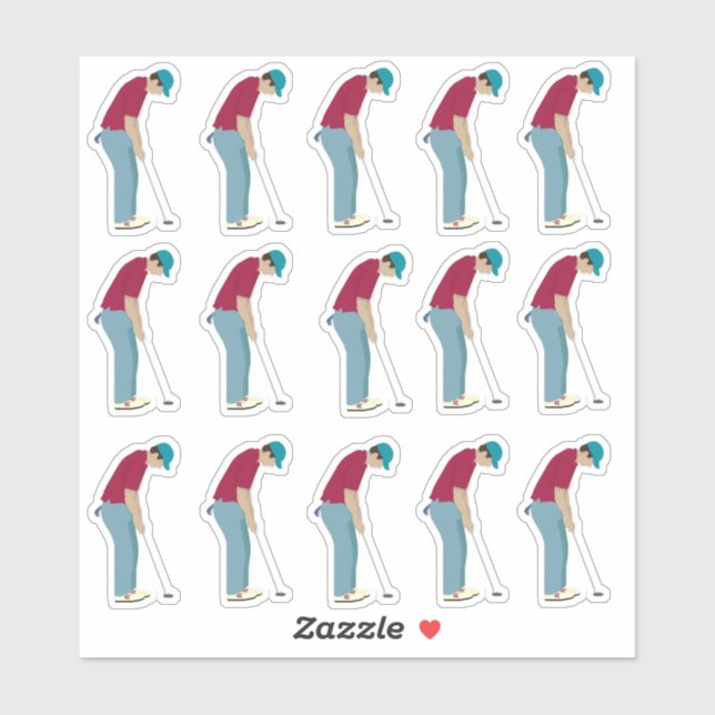 Adesivo Golfer (Folha)