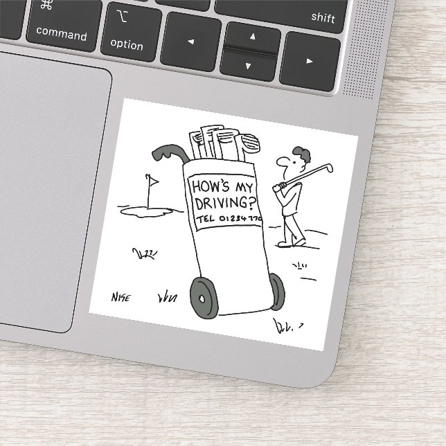 Adesivo Golfer com Sinal dizendo como estou dirigindo? Eng (Detalhe)